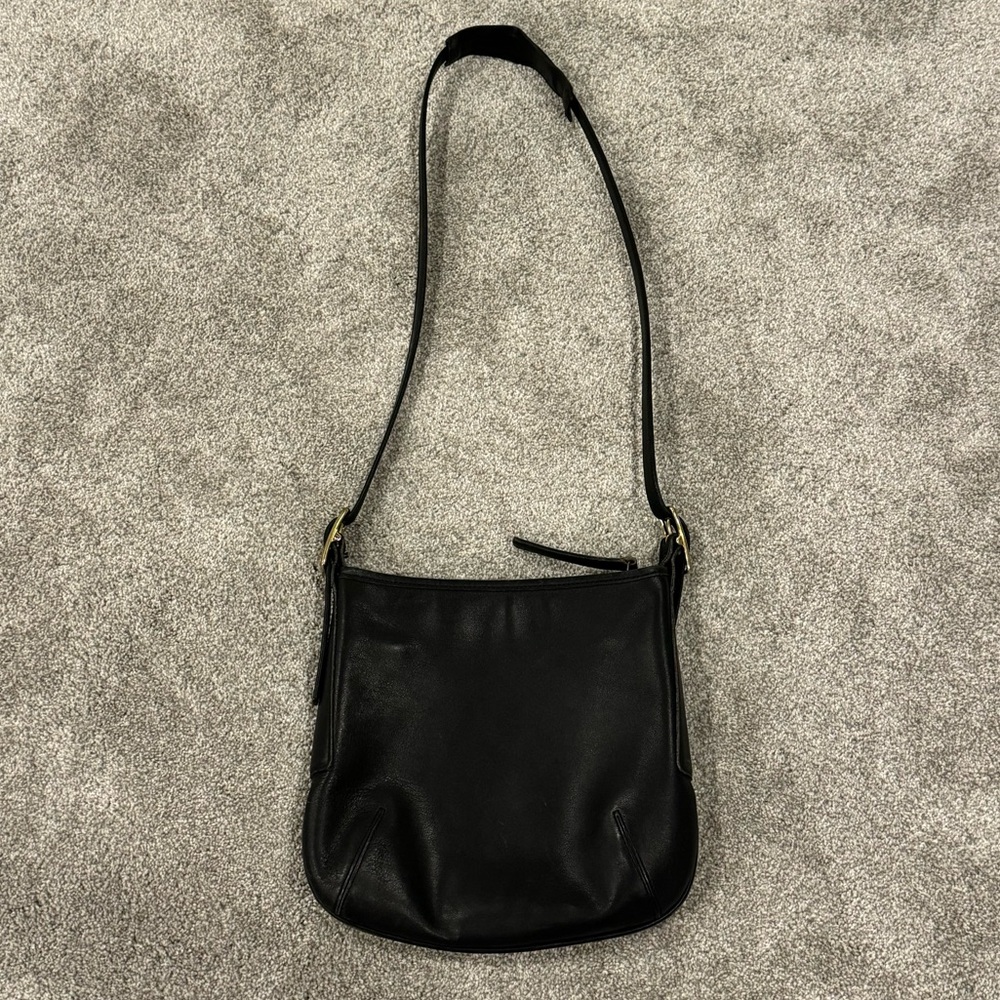 Y2K Vintage Coach #9204 Black Leather Zip Shoulder Crossbody Purse